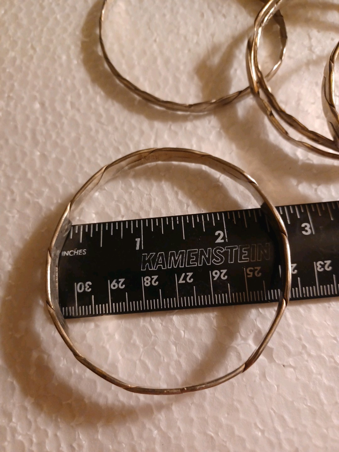 Bracelets Bangles Silvertone Stack, Assorted Desi… - image 6