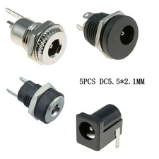 Female Panel Mount DC Power Connector with 21mm Pins and 8mm Mounting Hole