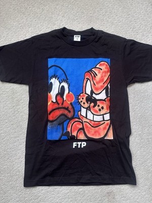 FTP Saatchi Yates Men's Black Cotton Graphic Art T-Shirt Size M
