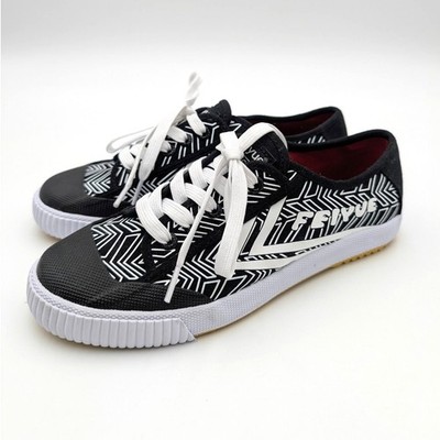 Feiyue Fe Lo 1920 Chevron Print Sneaker Shoes Unisex Black/White Sz USW7/M5 EU38