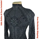 HIGH TECH Womens Black Openwork Lace Stretch Blouse Jumper Size M