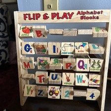 Montessori Alphabet Abacus Double Sided Letters Solid Wood Educational Toy