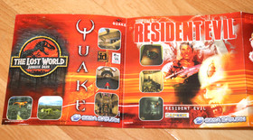 Vintage Sega Saturn Promo Ad / Flyer Resident Evil Wipeout Discworld II Quake
