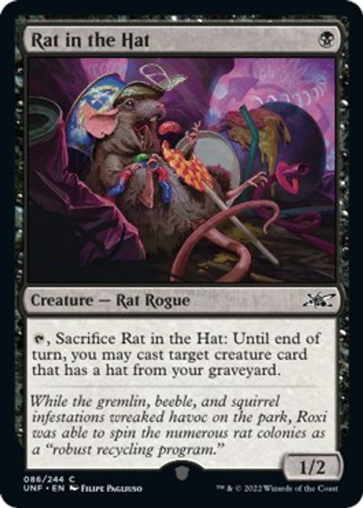 2022 Magic: The Gathering: Unfinity - Rat in the Hat (#86, C, Lightly Played)