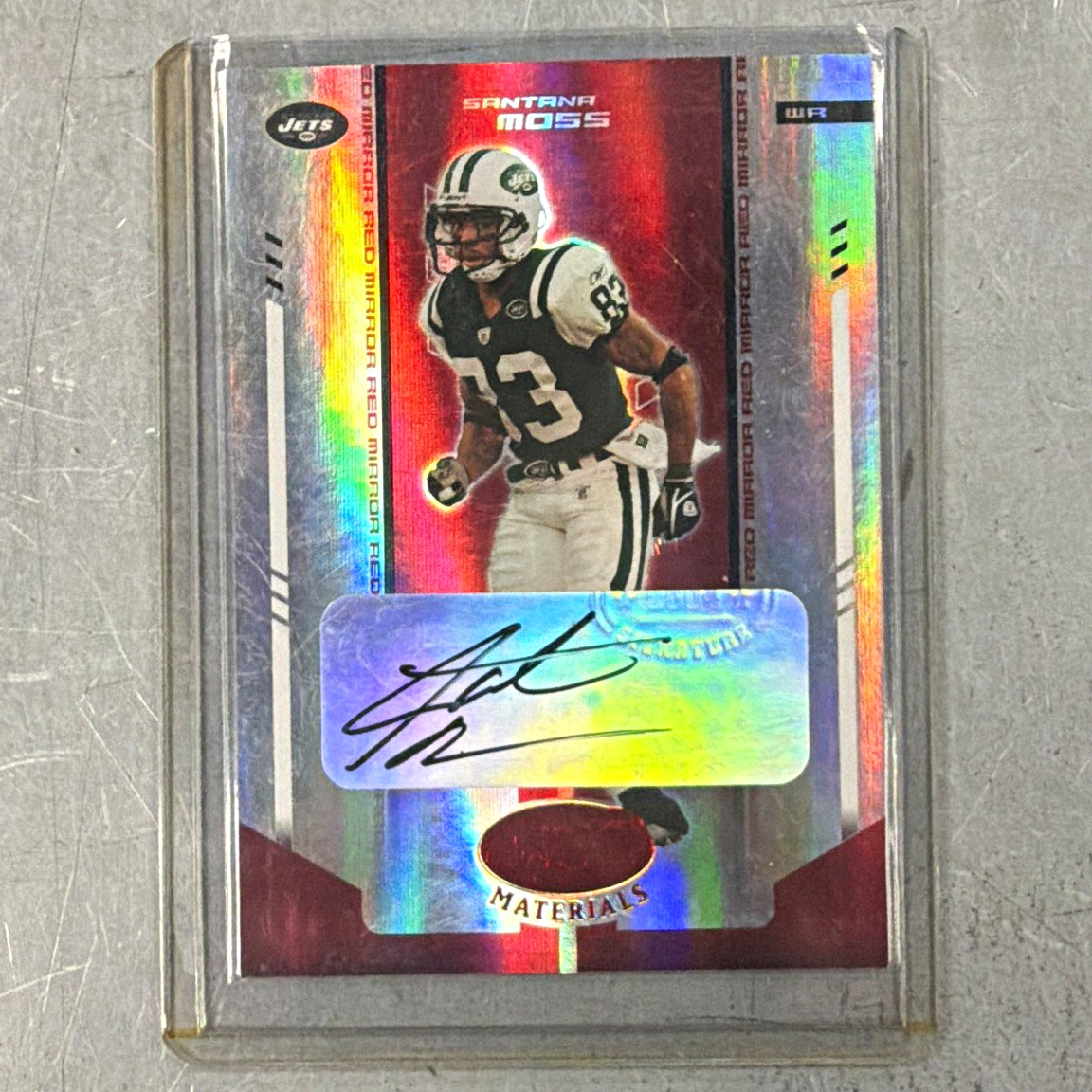 Donruss/Playoff 2004 Leaf Certified Santana Moss Jets #85 Mirror Red Auto /250