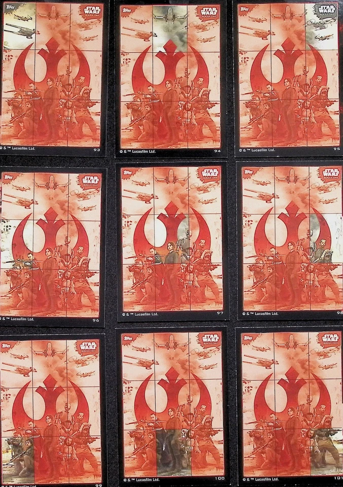 2016 Topps Star Wars: Rogue One UK Complete Puzzle 9x Cards (1) - Image 2 of 3