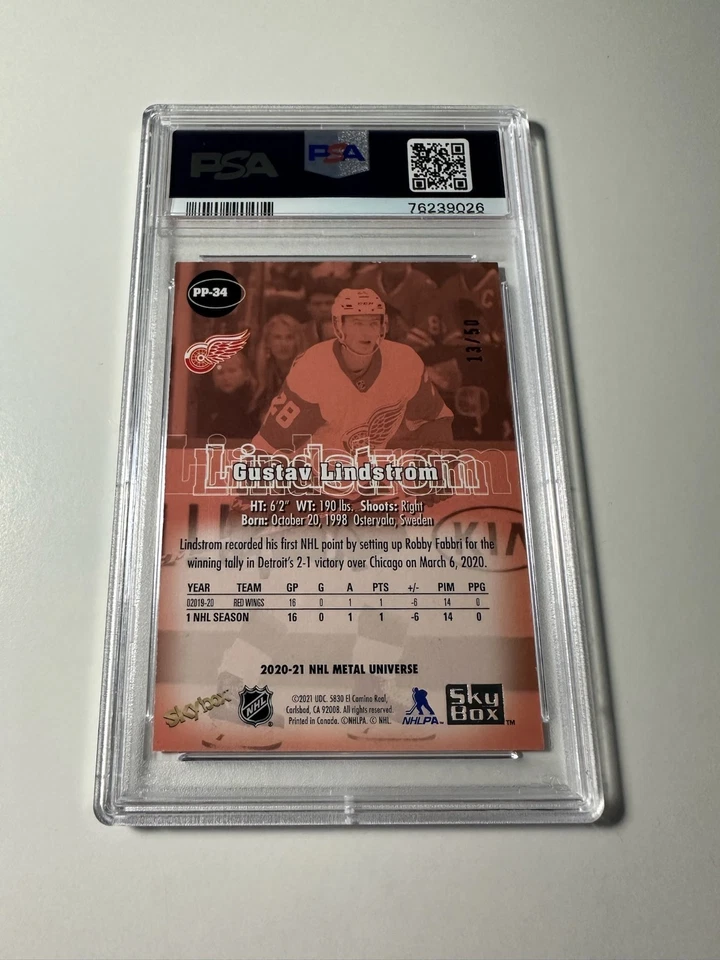 2020 Skybox Metal Universe Premium Gustav Lindstrom Star Rubies /50 #PP-34 - Image 2 of 2