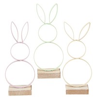 Osterhasen Deko Metall Holz Pastell 21Cm Set 3Er FrüHling, 3 StüCk