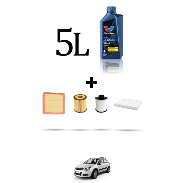 Hoffcar Wartungsset 4 Filter Und 5L ÖL FüR Suzuki Sx4 Ab 1.9 Ddis 88KW 2006-image