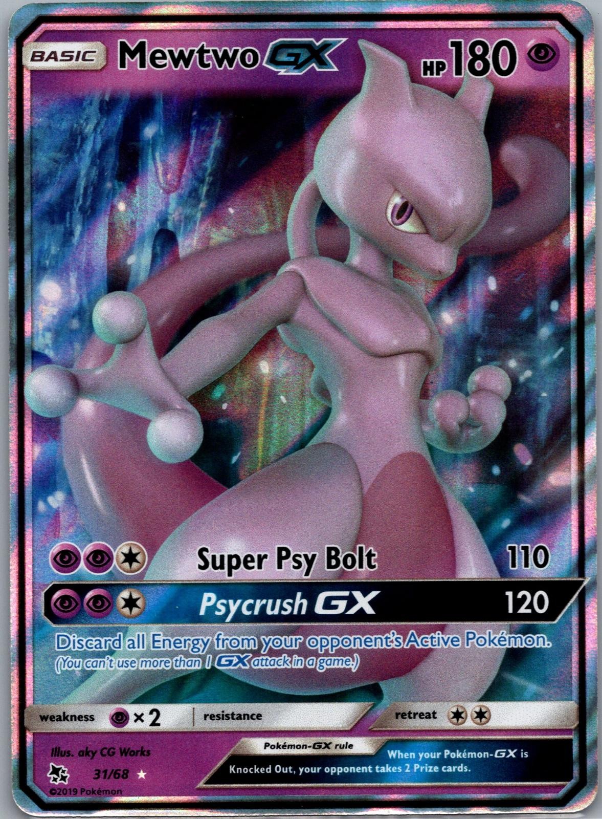 Mewtwo GX 31/68 Hidden Fates Pokemon TCG Holo GX Rare NM