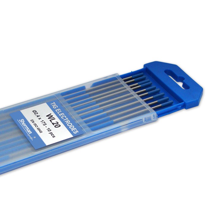 Électrodes de soudage Sherman tungstène lanthane WL20 bleu 2.4 mm x 175 mm