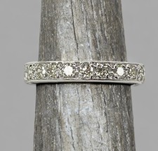 18ct White Gold Diamond Eternity / Wedding Ring 40% Set 3.39gram  Size L