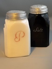Vintage Milk Glass Salt and Pepper Shakers Set