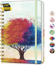 Lined Spiral Journal Notebook for Women, A5 Cute Hardcover Spiral Journals for W