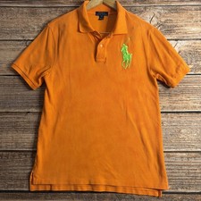 Polo Ralph Lauren Polo Shirt Youth XL 18-20 Dye Bright Orange Big Green Pony