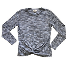 LOFT Womens Long Sleeve Knit Top Light Sweater Twist Front Knot Size S Petite