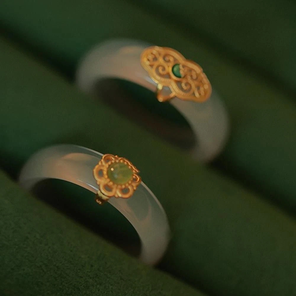 Women s Accessories Chinese Style Ring Chalcedony Finger Ring