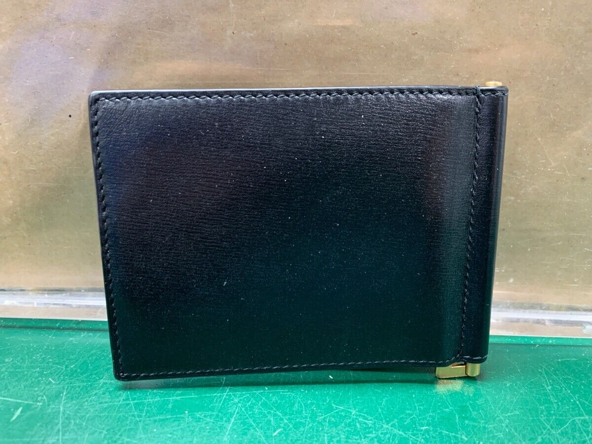 Yves Saint Laurent Money Clip Leather Wallet - Black Yves Saint Laurent Money Clip Leather Wallet - Black