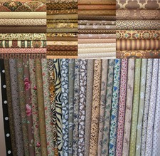 20 Fat Quarters Bundle in Beige Tan Brown Shades - 100 Cotton