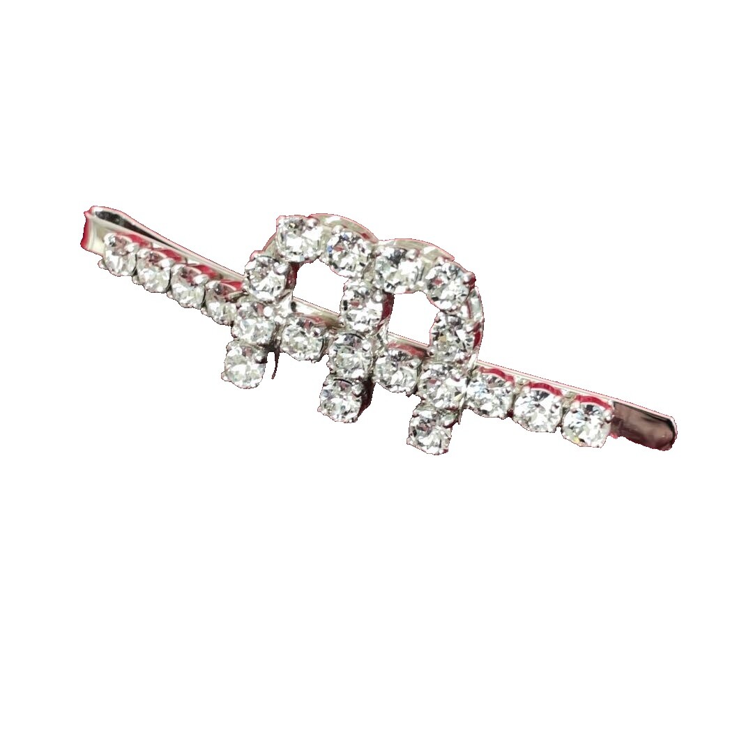 Miu Miu Miu Hair Clip 5IF068 Pink Silver Crystal Women\'s MIU Miu Miu Hair Clip 5IF068 Pink Silver Used Hair Accessory  main image 2