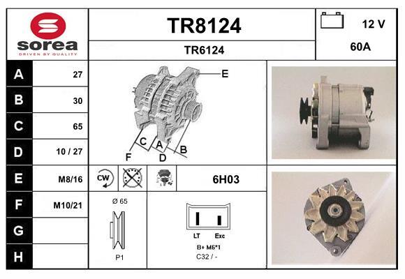 Alternateur SNRA TR8124 piece de rechange electricite auto 12V 90A
