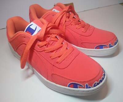 Champion Mens Life Super C Court Low Casual Shoes Size Papaya/Salmon 