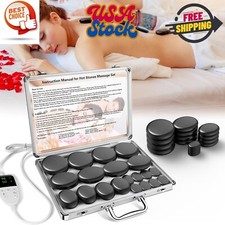 Hot Stones Massage Set with Temperature Adjustment-20 Pcs Basalt Hot Stones