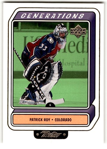 1999-00 Upper Deck Retro Generations Patrick Roy #G3B Colorado Avalanche