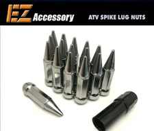 16 Pc Set Spike ATV Heptagon Locking Lug Nuts Kit ¦ Chrome ¦ 10x1.25