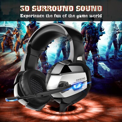 ONIKUMA K5 Gaming Headset Headphones for XBOX One Laptop PS4 PS5 PC Cell Phones