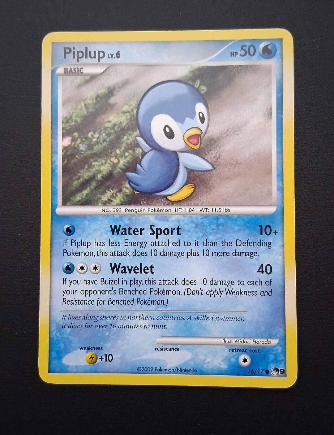 Piplup | Pokemon Trading Card | 16/17 | 2009 | Water Type