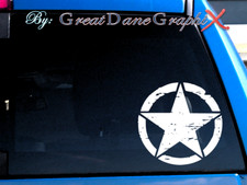 Distressed Military Star -Vinyl Decal Sticker -Color Choice -Customize Available