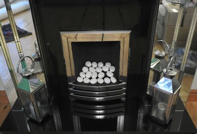 10 Gas Electric Fire Replacement Ceramic Pebbles White Stones Gas Coal Fires  | eBay