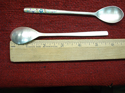 シルバースプーン　２本　手彫り仕上げ Pair, 2 Spoons, Gustav Haegermann, Jessen, 800 Silver E513