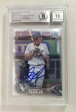 Fernando Tatis Jr. Signed 2016 1st Bowman Chrome Rookie Card Becket Auto 10 SD