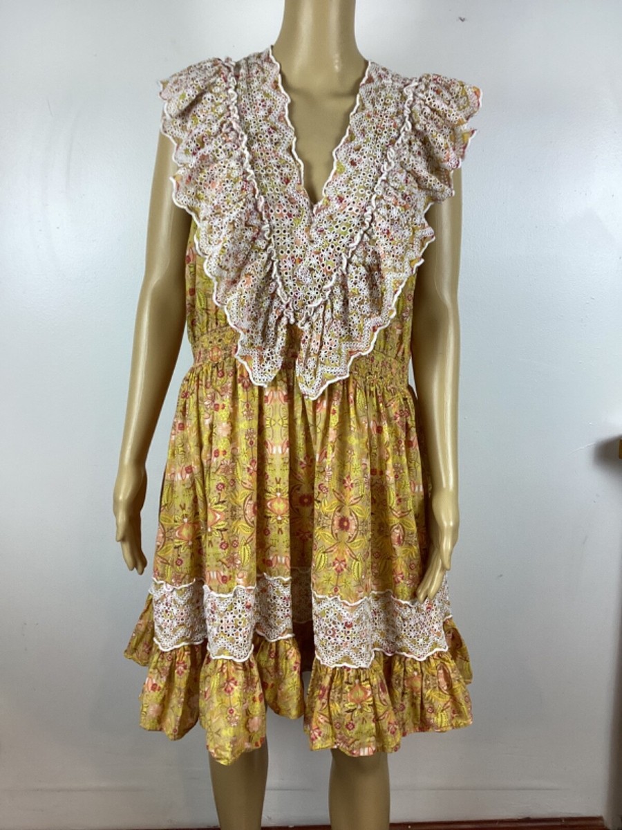 by timo bohemian mini dress Orange Floral Ruffled XXL Size:XXL/XXL-16//18 Bella Ruffle Gown - a flirty surplice v core-continuity
