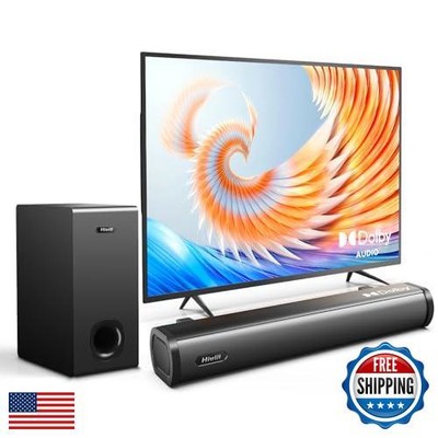 Hiwill Dolby Audio Sound Bar for Smart TV, 2.1 Deep Bass Soundbar for TV with
