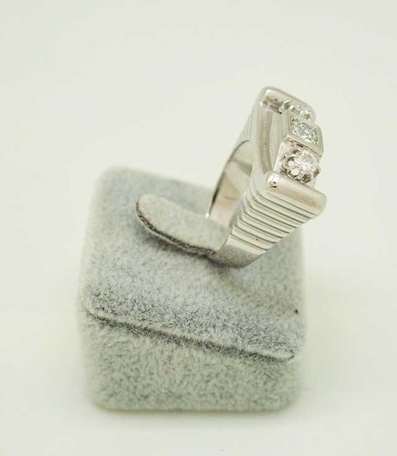 Bague Tank or blanc 18 carats diamants 1.10 carats 9.23 grammes - Picture 4 of 4