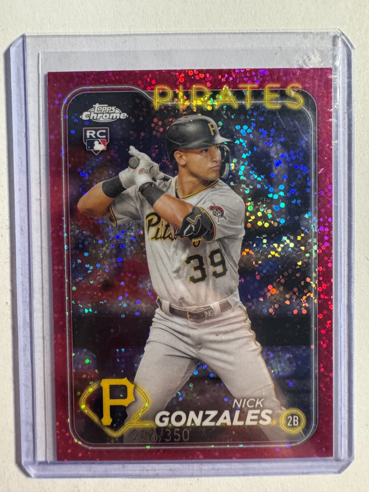 K298,084 - 2024 Topps Chrome Magenta Speckle Refractors #72 Nick Gonzales #/350