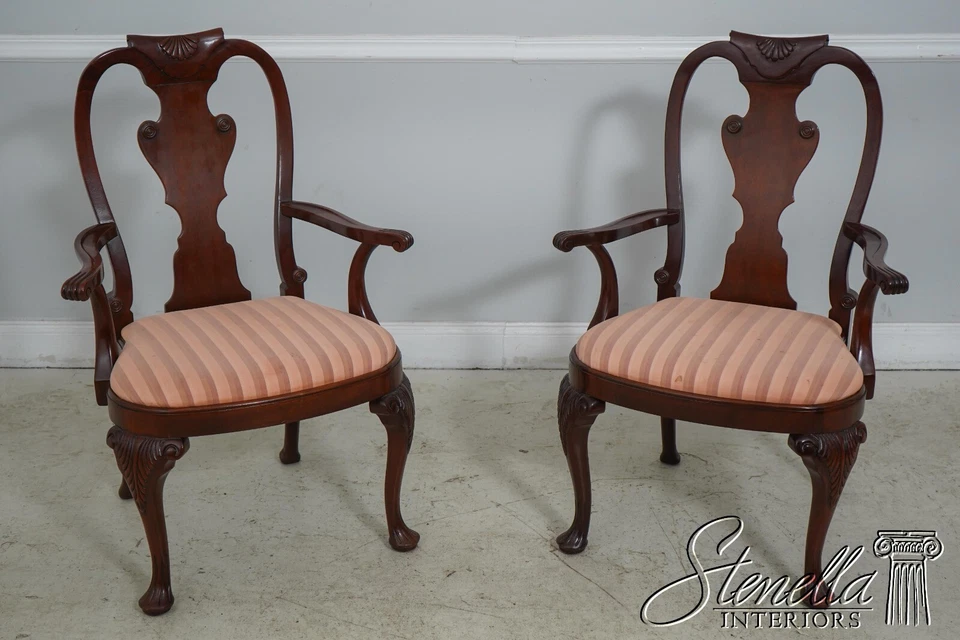 64715EC: Pair of BAKER Historic Charleston Mahogany Dining Room Arm Chairs - Image 2 of 4