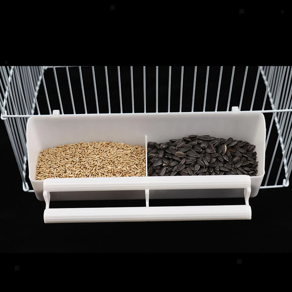 Bird Feeder Bird Food And Water Cup Plastic 2 Compartments Bird Hanging Bowl - Image 3 of 4