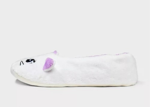 Kids' Slipper Socks Cat & Jack™ Cream Size M/L - Picture 2 of 2
