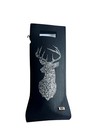 Reindeer Design Black Wine Tote bag Christmas Gift Holiday -3mm Thick Felt