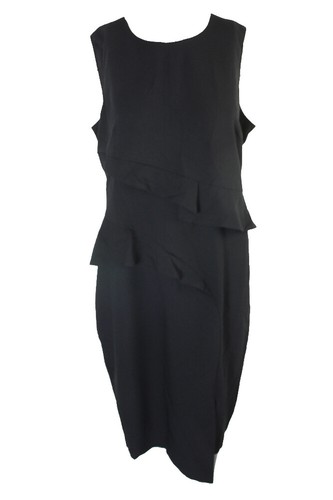 Vestido Vaina Thalia Sodi Negro Profundo con Volantes 14 - Imagen 1 de 3