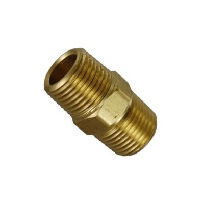 1/4'' NPTF male x 1/4'' NPTF Male Pipe Thread Hex Nipple Brass Fitting | 33325-04-