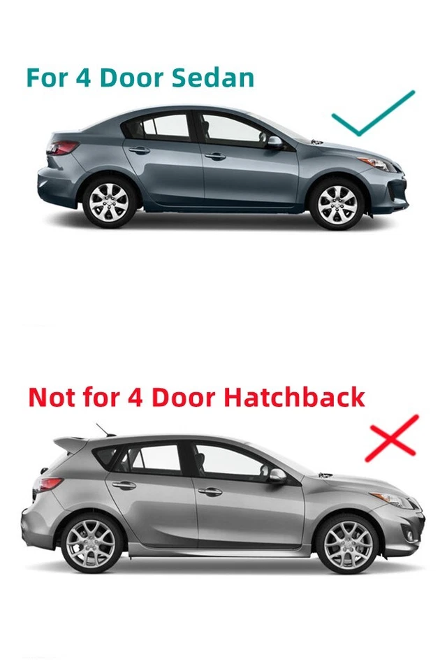 Passenger/Right Side Rear Vent Window Glass For 2010-2013 Mazda 3 4-Door Sedan - Изображение 2 из 4