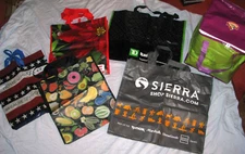 Lot of (6) Reusable Shopping Bags/Totes (Marshall's, TJ MAXX, Sierra, TD Bank)
