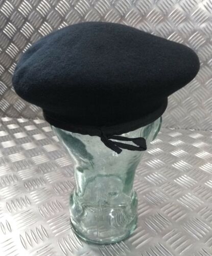 Genuine Military Spec Uniform Wool Beret H&S Black With Eagle Badge Size 57cm - Picture 8 of 9