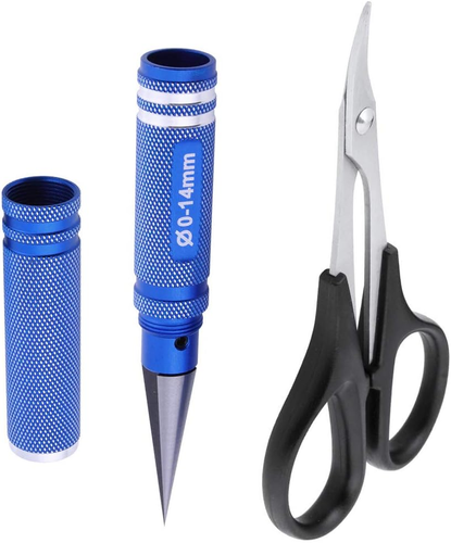 0-14mm Hole Puncher Reamer w/Sleeve and Curved Scissors Set Universal Tool fo...