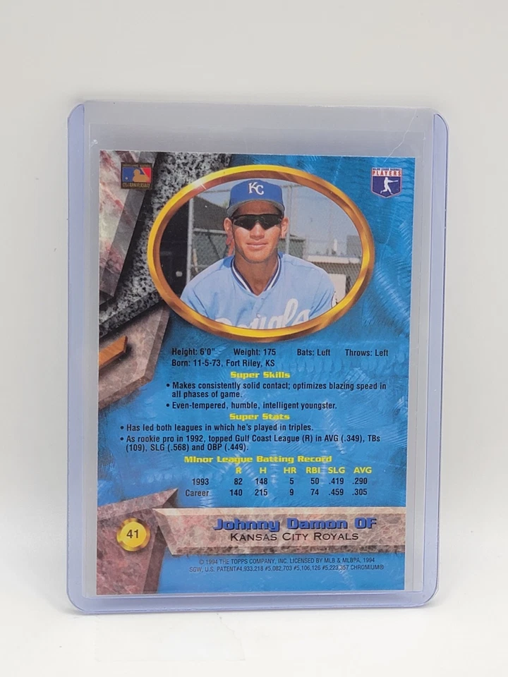 1994 Bowman's Best - Blue #41 Johnny Damon - Image 2 of 2